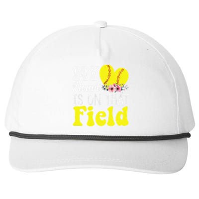 My Heart is on That Field Baseball Tee Softball Mom Gifts Snapback Five-Panel Rope Hat