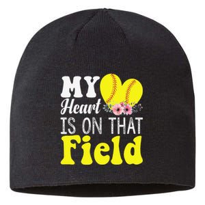 My Heart is on That Field Baseball Tee Softball Mom Gifts Sustainable Beanie