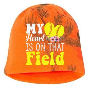 My Heart is on That Field Baseball Tee Softball Mom Gifts Kati - Camo Knit Beanie