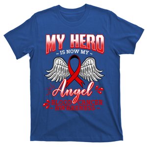 My Hero Is Now My Angel Blood Cancer Leukemia Red Ribbon Gift T-Shirt