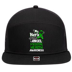 My Hero Is Now My Angel Tal Health Awareness Great Gift 7 Panel Mesh Trucker Snapback Hat