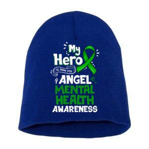 My Hero Is Now My Angel Tal Health Awareness Great Gift Short Acrylic Beanie