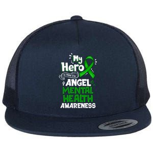 My Hero Is Now My Angel Tal Health Awareness Great Gift Flat Bill Trucker Hat