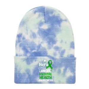 My Hero Is Now My Angel Tal Health Awareness Great Gift Tie Dye 12in Knit Beanie