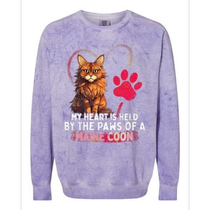 My Heart Is Held By The Paws Of A Maine Coon Cats Colorblast Crewneck Sweatshirt