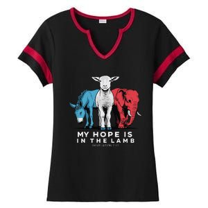 My Hope Is In The Lamb Christian God Jesus Ladies Halftime Notch Neck Tee