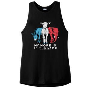 My Hope Is In The Lamb Christian God Jesus Ladies PosiCharge Tri-Blend Wicking Tank