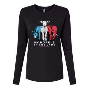 My Hope Is In The Lamb Christian God Jesus Womens Cotton Relaxed Long Sleeve T-Shirt