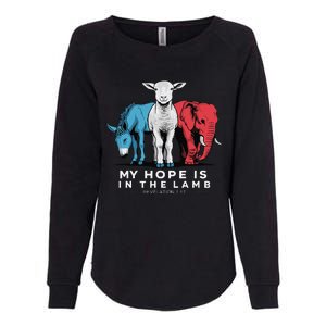 My Hope Is In The Lamb Christian God Jesus Womens California Wash Sweatshirt