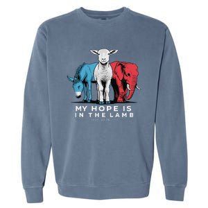 My Hope Is In The Lamb Christian God Jesus Garment-Dyed Sweatshirt