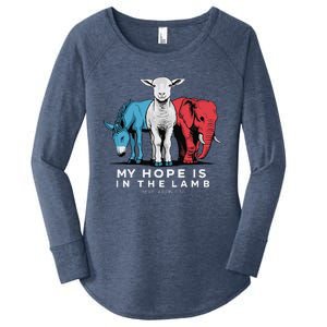 My Hope Is In The Lamb Christian God Jesus Women's Perfect Tri Tunic Long Sleeve Shirt