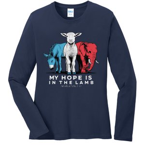 My Hope Is In The Lamb Christian God Jesus Ladies Long Sleeve Shirt