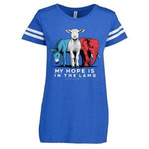 My Hope Is In The Lamb Christian God Jesus Enza Ladies Jersey Football T-Shirt