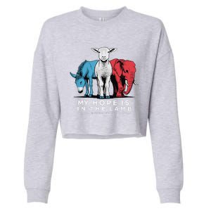 My Hope Is In The Lamb Christian God Jesus Cropped Pullover Crew