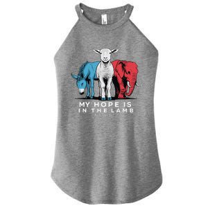 My Hope Is In The Lamb Christian God Jesus Women's Perfect Tri Rocker Tank