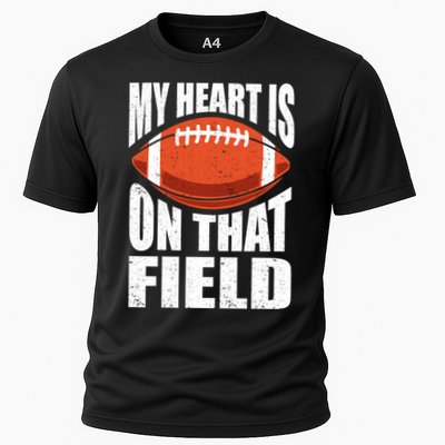 My Heart Is On That Field American Football Mom Dad Meaningful Gift Performance Shirt