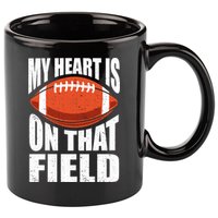 My Heart Is On That Field American Football Mom Dad Meaningful Gift 11oz C Handle Ceramic Mug