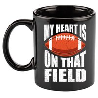 My Heart Is On That Field American Football Mom Dad Meaningful Gift 11oz C Handle Ceramic Mug