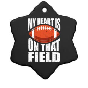 My Heart Is On That Field American Football Mom Dad Meaningful Gift Ceramic Star Ornament