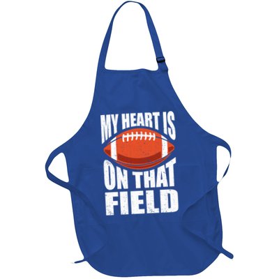 My Heart Is On That Field American Football Mom Dad Meaningful Gift Apron