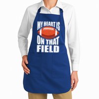 My Heart Is On That Field American Football Mom Dad Meaningful Gift Apron