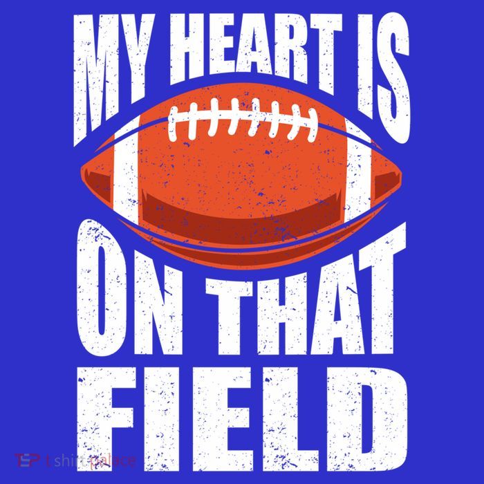 My Heart Is On That Field American Football Mom Dad Meaningful Gift Premium T-Shirt