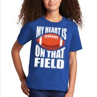 My Heart Is On That Field American Football Mom Dad Meaningful Gift Kids T-Shirt
