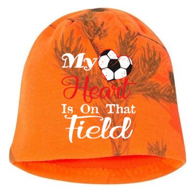 My Heart Is On That Field Soccer Funny Gift Meaningful Gift Kati - Camo Knit Beanie