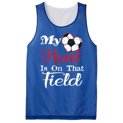 My Heart Is On That Field Soccer Funny Gift Meaningful Gift Mesh Reversible Basketball Jersey Tank