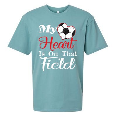 My Heart Is On That Field Soccer Funny Gift Meaningful Gift Sueded Cloud Jersey T-Shirt