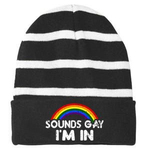 Mental Health Is A Priority Suicide Mental Health Awareness Striped Beanie with Solid Band