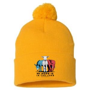 My Hope Is In The Lamb Pom Pom 12in Knit Beanie