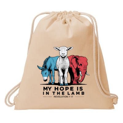 My Hope Is In The Lamb Drawstring Bag