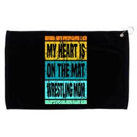 My Heart Is On The Mat Wrestling Mom Funny Wrestling Mother Grommeted Golf Towel