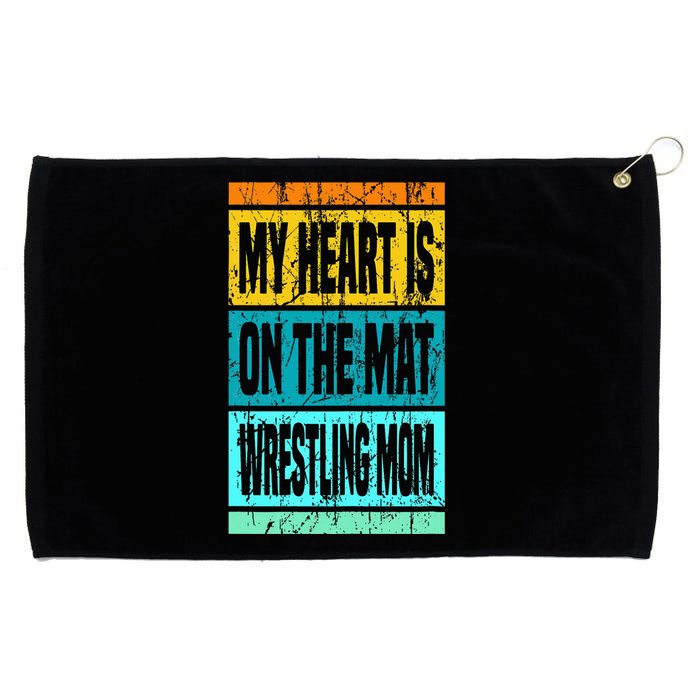 My Heart Is On The Mat Wrestling Mom Funny Wrestling Mother Grommeted Golf Towel