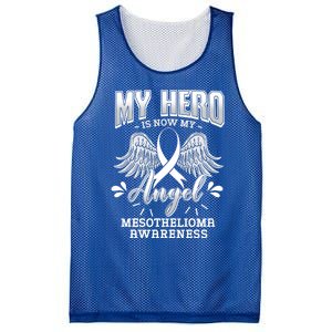 My Hero Is Now My Angel Mesothelioma Warrior Mesothelium Gift Mesh Reversible Basketball Jersey Tank