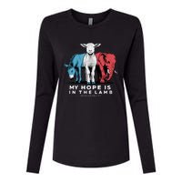 My Hope Is In The Lamb Womens Cotton Relaxed Long Sleeve T-Shirt