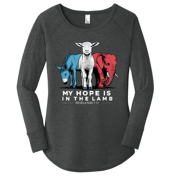 My Hope Is In The Lamb Women's Perfect Tri Tunic Long Sleeve Shirt