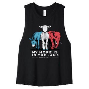 My Hope Is In The Lamb Women's Racerback Cropped Tank