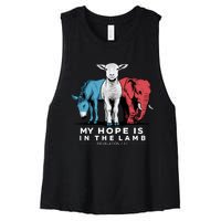 My Hope Is In The Lamb Women's Racerback Cropped Tank