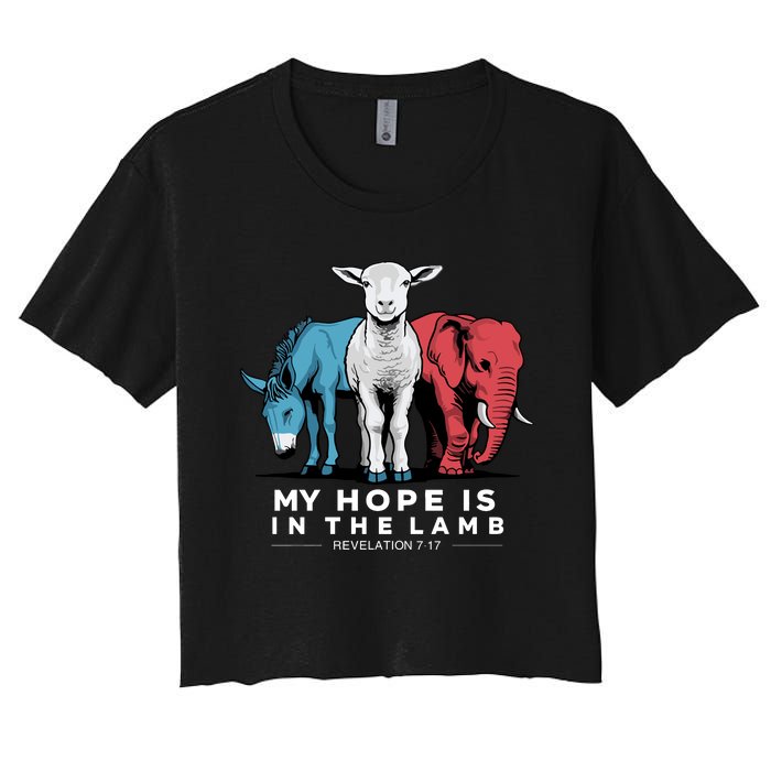 My Hope Is In The Lamb Women's Crop Top Tee