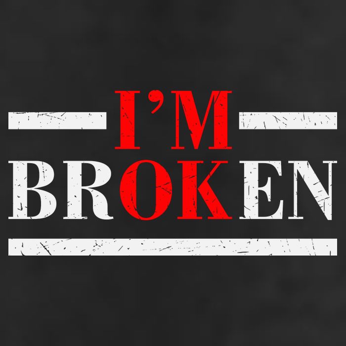 Mental Health I'm Ok I'm Broken Invisible Golf Towel