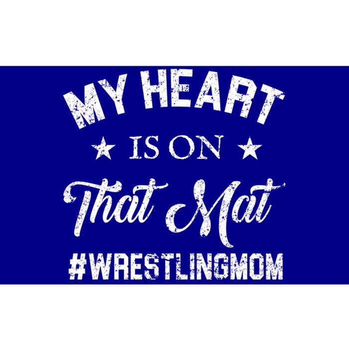 My Heart Is On That Mat Wrestling Mom Gift Bumper Sticker