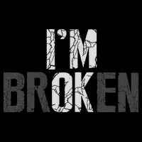 Mental Health I'm Broken Invisible Illness I'm Ok Broken Drawstring Bag