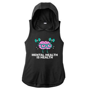 Mental Health Is Health Brain Workout Ladies PosiCharge Tri-Blend Wicking Draft Hoodie Tank