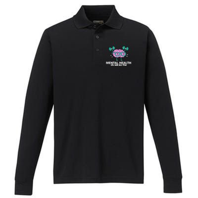 Mental Health Is Health Brain Workout Performance Long Sleeve Polo