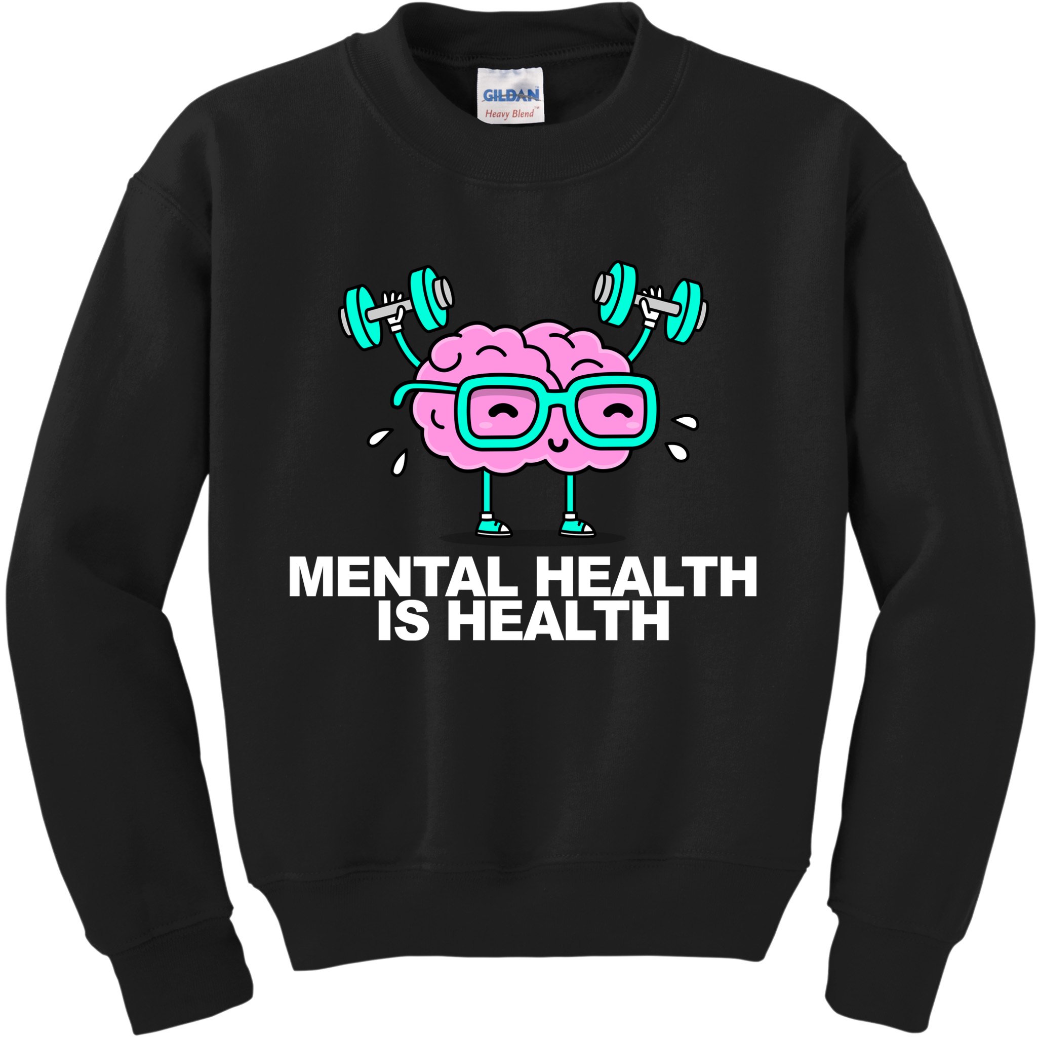 Mental Health Is Health Brain Workout Kids Sweatshirt