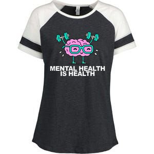 Mental Health Is Health Brain Workout Enza Ladies Jersey Colorblock Tee