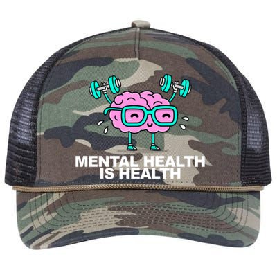 Mental Health Is Health Brain Workout Retro Rope Trucker Hat Cap