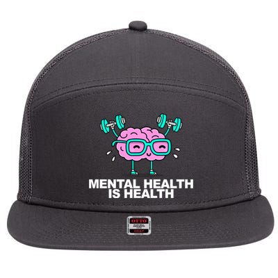 Mental Health Is Health Brain Workout 7 Panel Mesh Trucker Snapback Hat